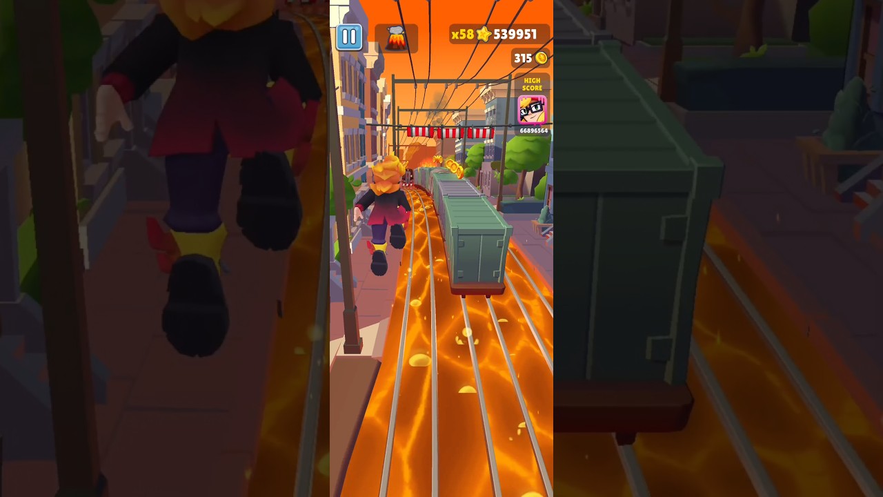 Subway surfers floor is lava no floor challenge 🌋- Leif #subwaysurfers #shorts