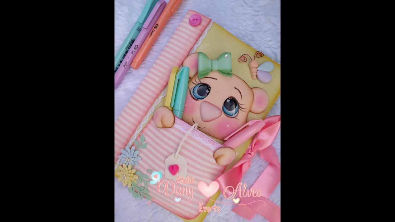 🐻Capa Removível para Caderno De Ursinha🐻