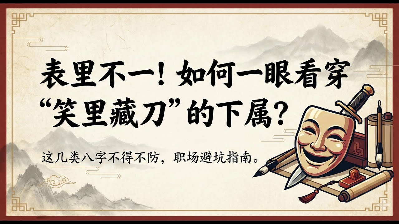 表里不一！如何一眼看穿“笑里藏刀”的下属？这几类八字不得不防，职场避坑指南。 | 瑞沐有理 | 职场识人术 | 易学思维 | 八字案例分析 | 官印相生 | 职场避坑 | 管理心理学 | 传统文化 |