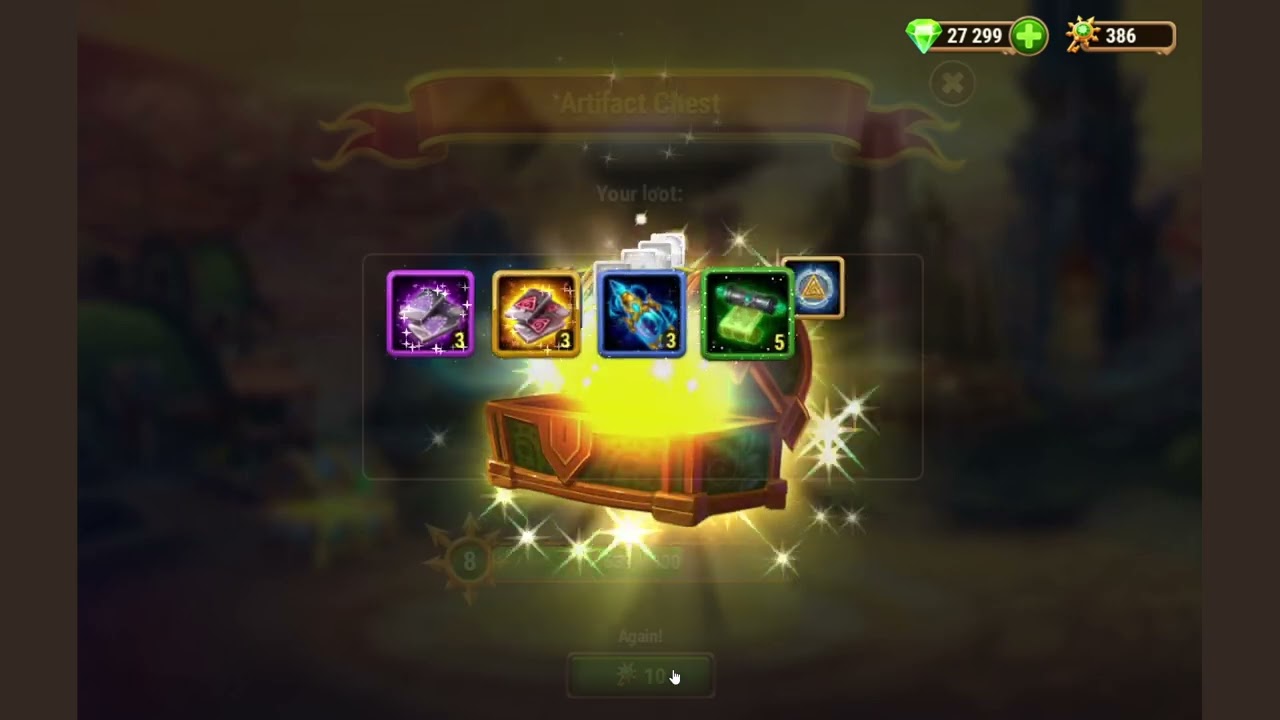 Hero Wars: opening 986 artifact keys