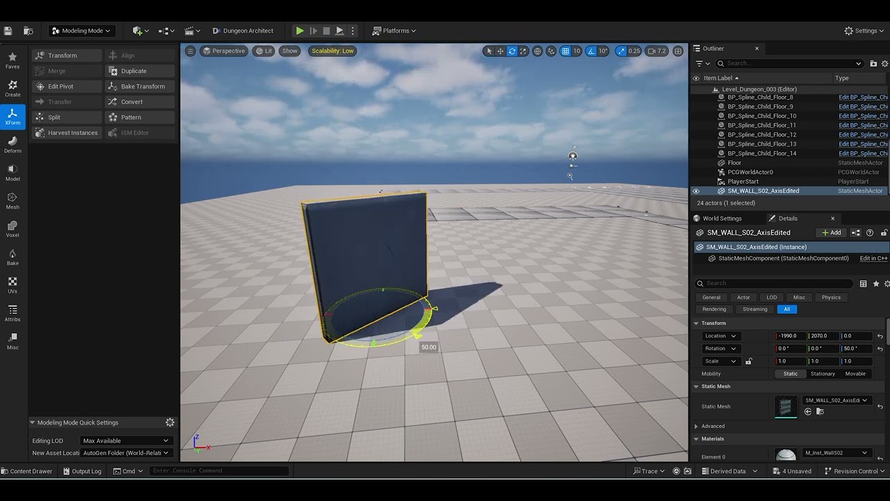 Unreal How to change transforms of static mesh