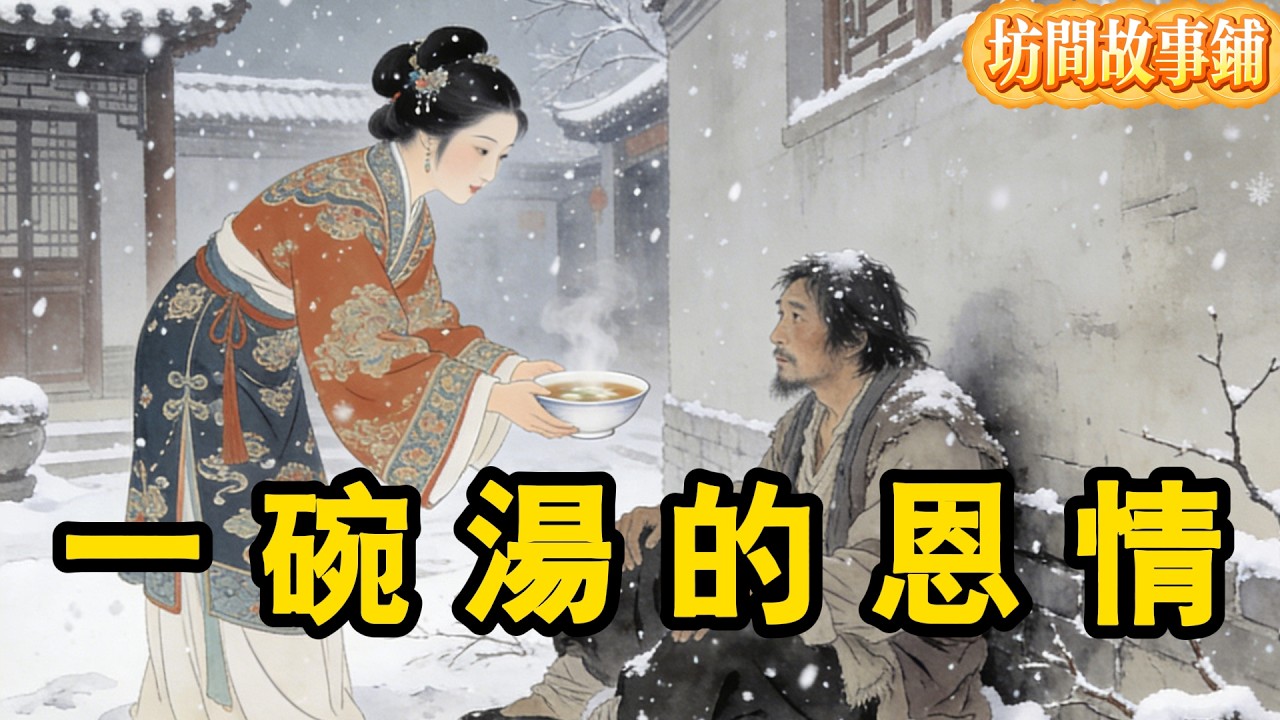 寒冬裡富家千金賞小乞丐一碗疙瘩湯，十年後他金榜題名，歸來報恩看哭眾人！#民間故事 #聽故事 #人生哲理 #睡前故事 #故事分享 #情感 #民间故事