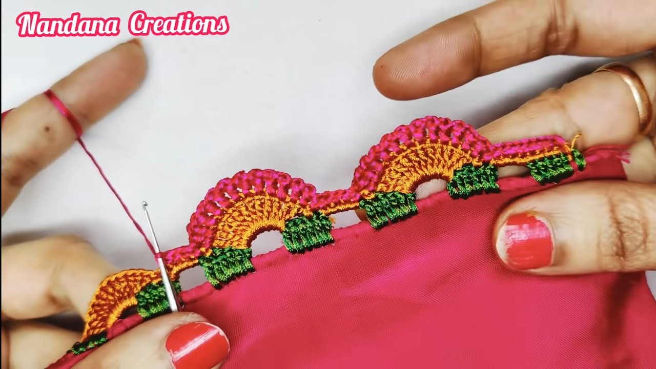 without bead bridal saree kuchu #kroshakuchu #bridal #sareekuchu design // Nandana Creations //