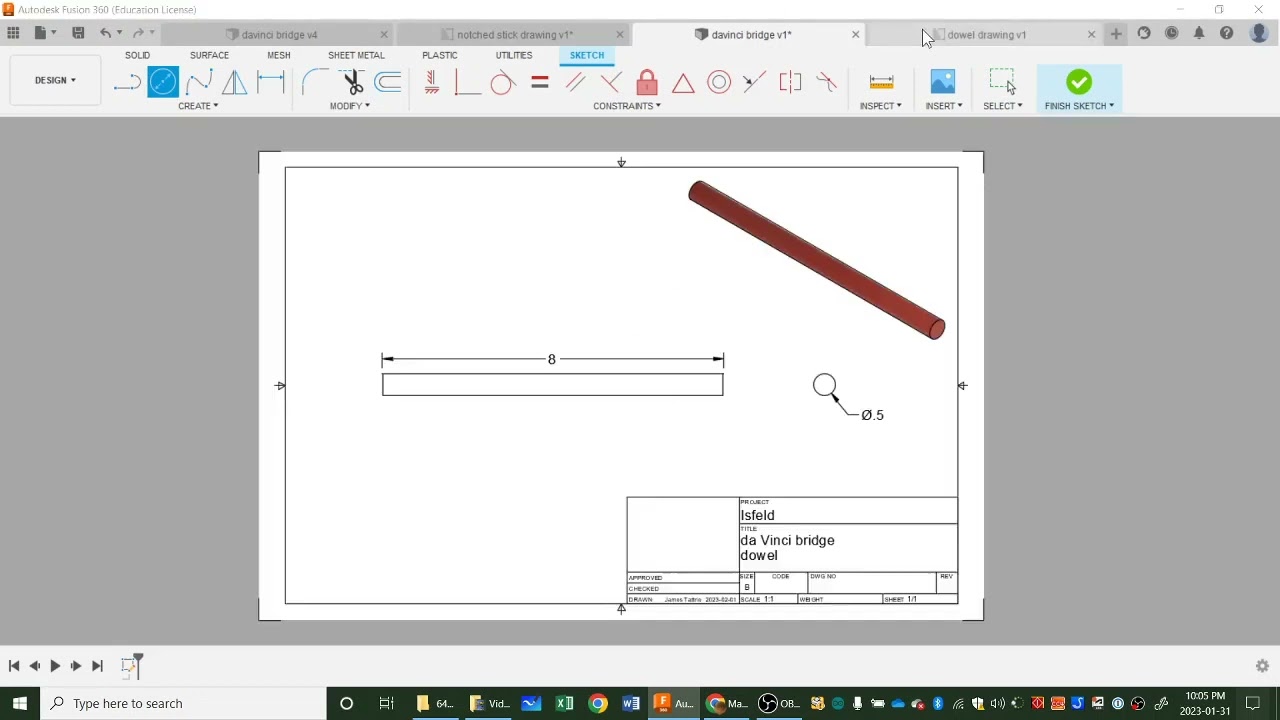 Tutorial 3 - Modelling A Dowel