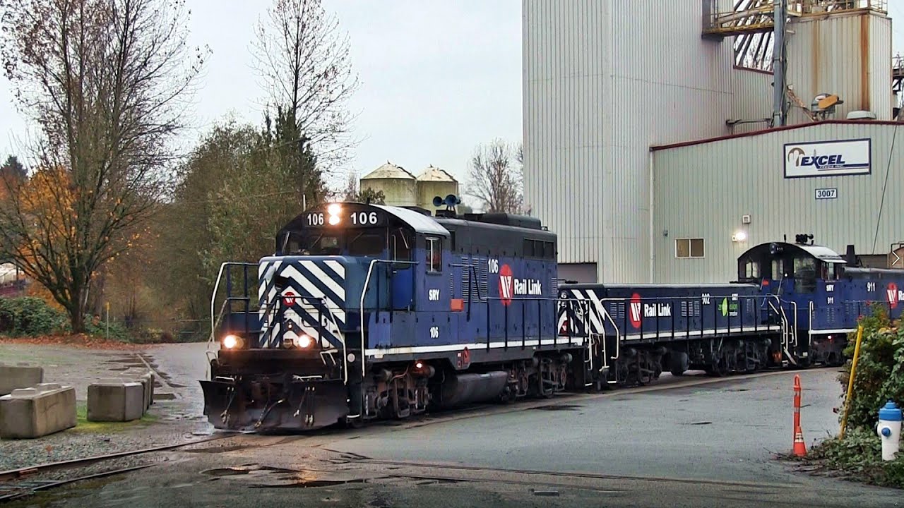 ZERO EMISSION LOCOMOTIVE, EMD GP9, Yard Slug, & SW900 work the Abbotsford Job (Fraser Valley)