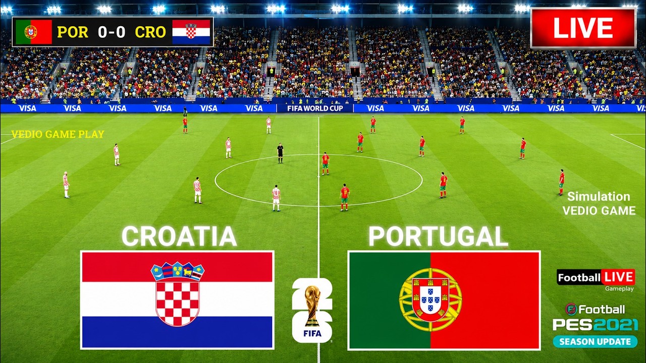 🔴 Live: Portugal vs Croatia, FIFA World Cup 2026 | Full Match - Video Game Simulation ( Gameplay )