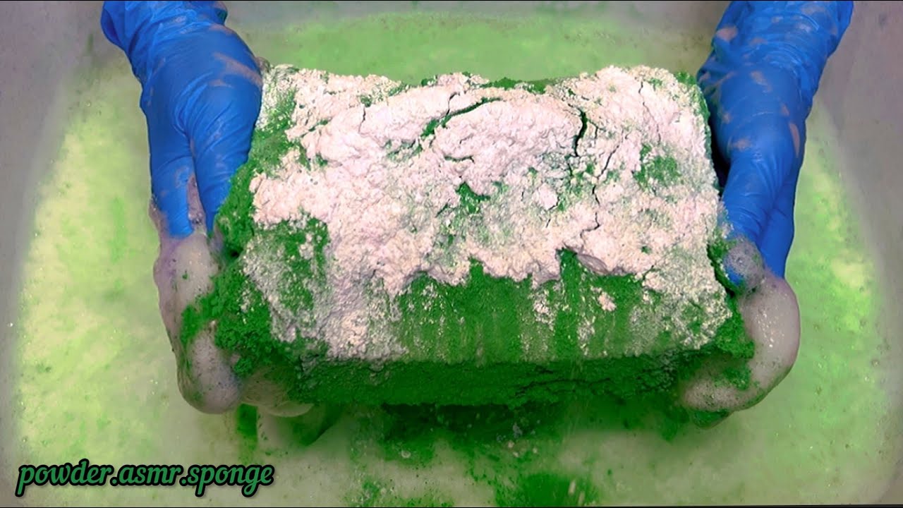 Bubble cream paste 💚🤍Squeezing sponges asmr