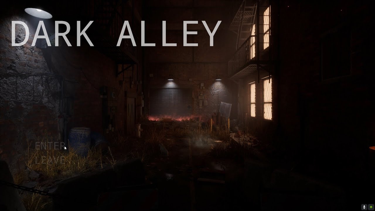 UE5 - 'Dark Alley' Project. What I made from an Unreal Sensei Master Class course.