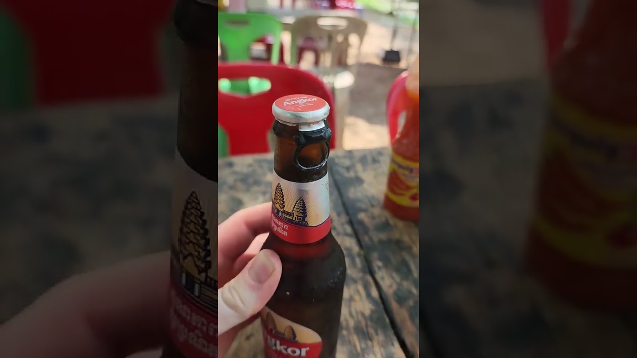 Ankor beer, pop top