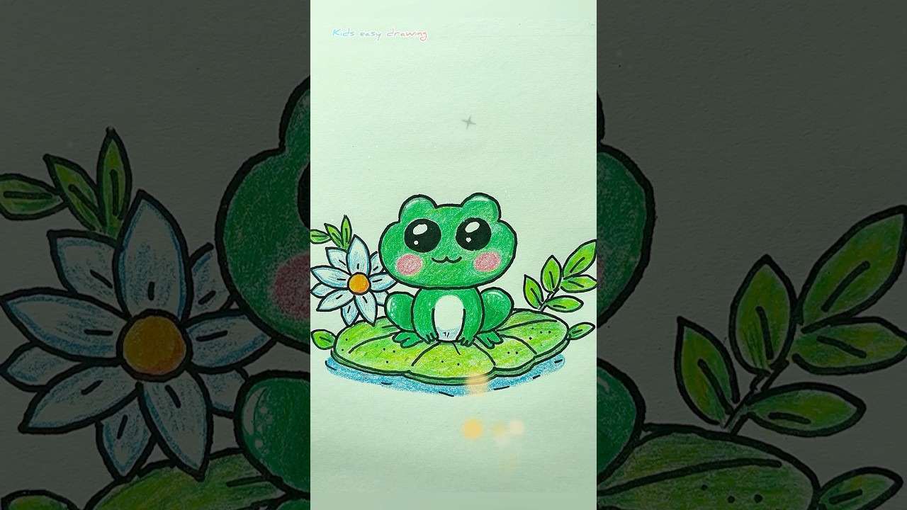 How to draw a cute Frog 