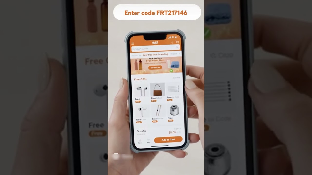 Temu Code for Free Gifts 🎁 | FRT217146