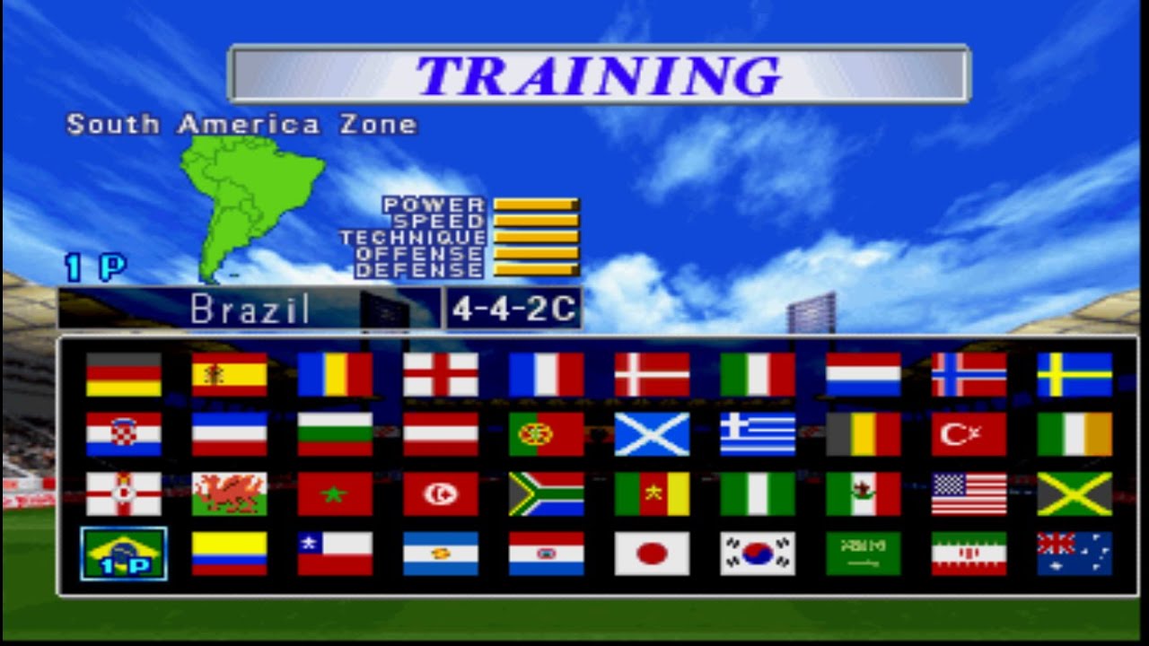 statistiche dei giocatori del brasile su in International Superstar Soccer Pro 98