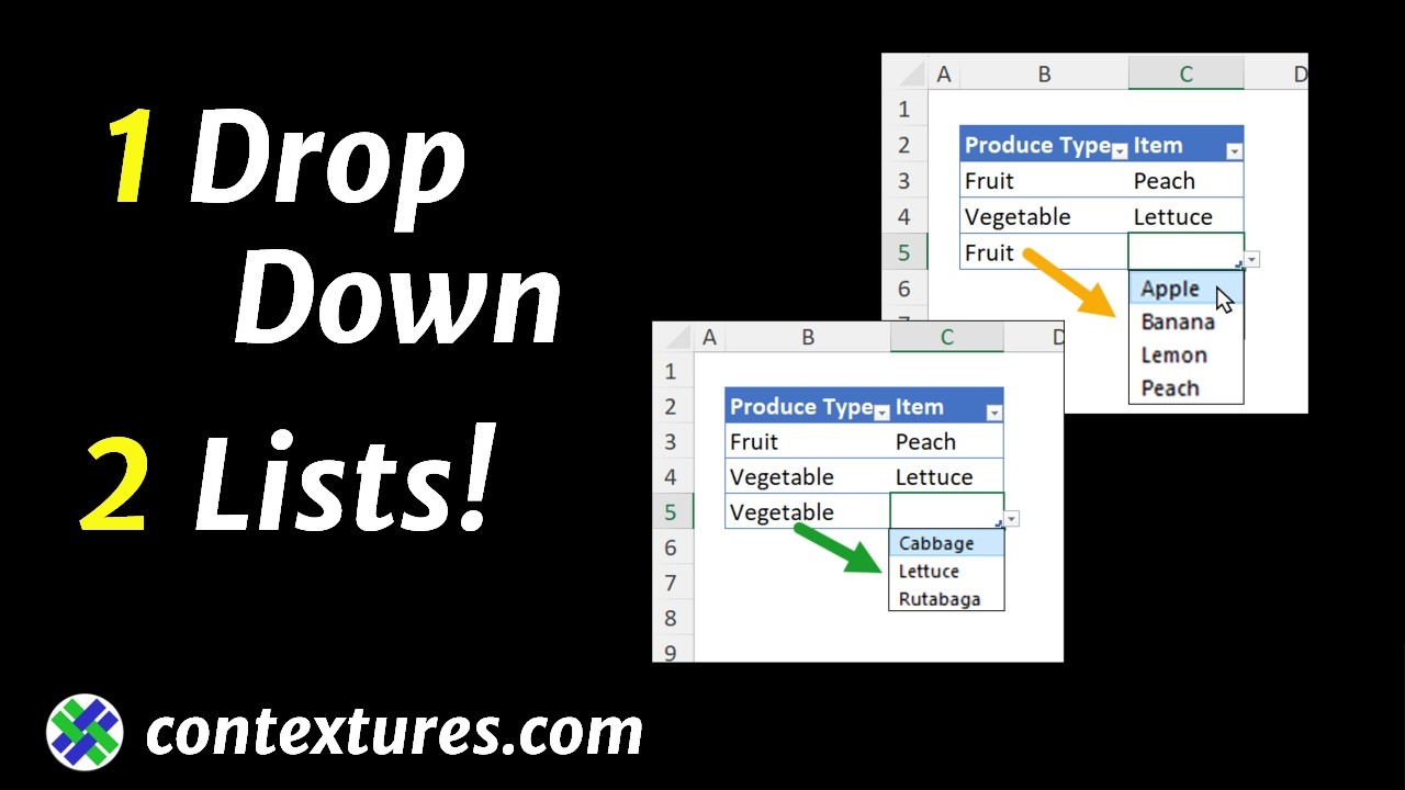 Excel Drop Down List Based on Another Cell - Data Validation