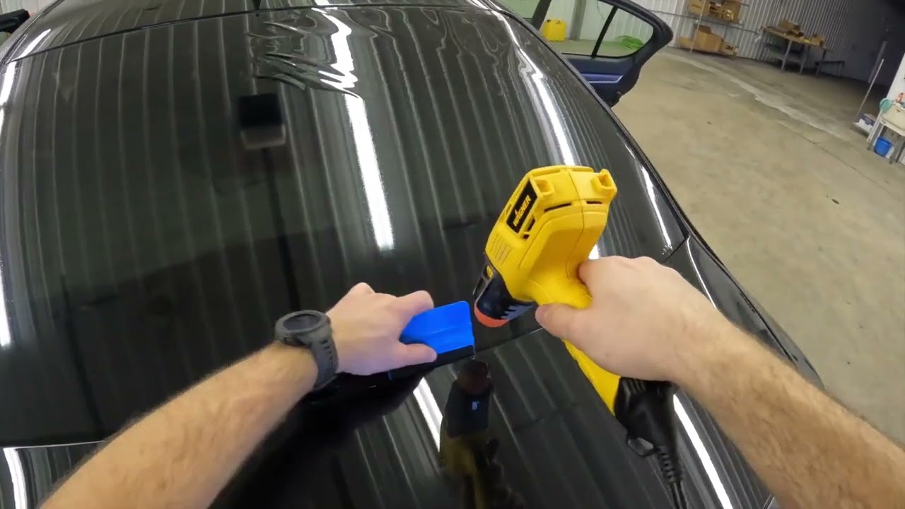 Lexus GS350 F Sport rear window tint shrink, prep and install!