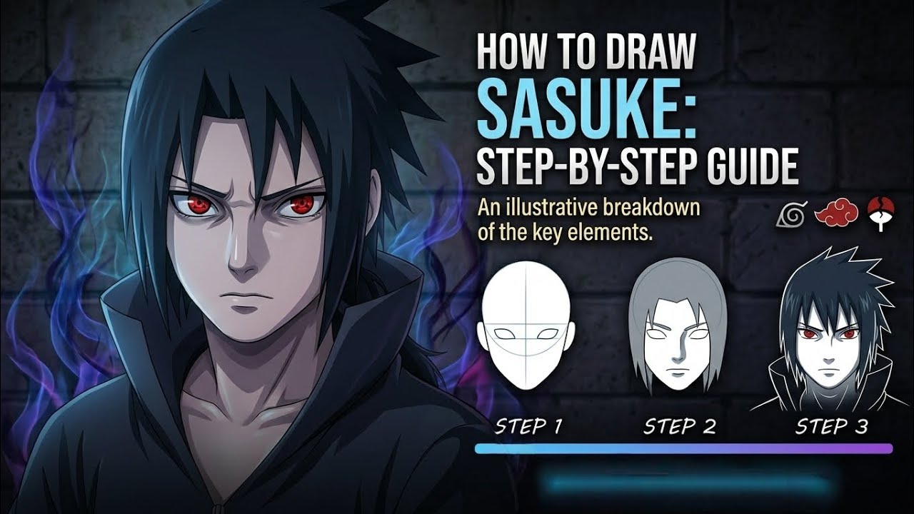 How To Draw Sasuke Step by Step Easy l Anime Art 