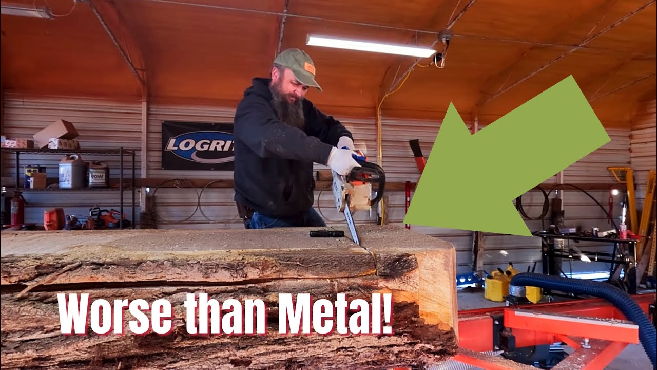 This is NEVER what you want to find inside a log! Sawmill spitting 🔥