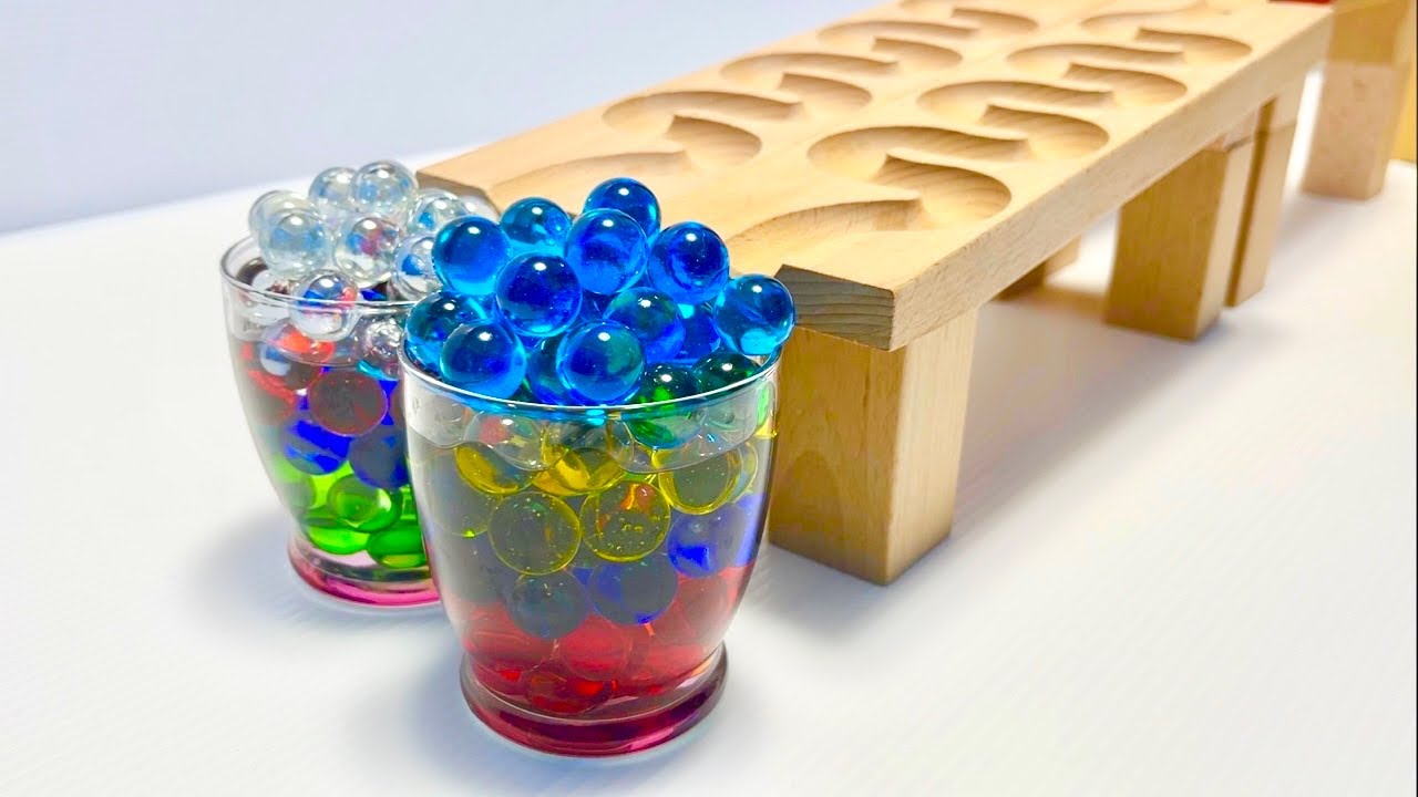 Marble Run ASMR ♪ HABA Wave Slope Beautifully colored glass