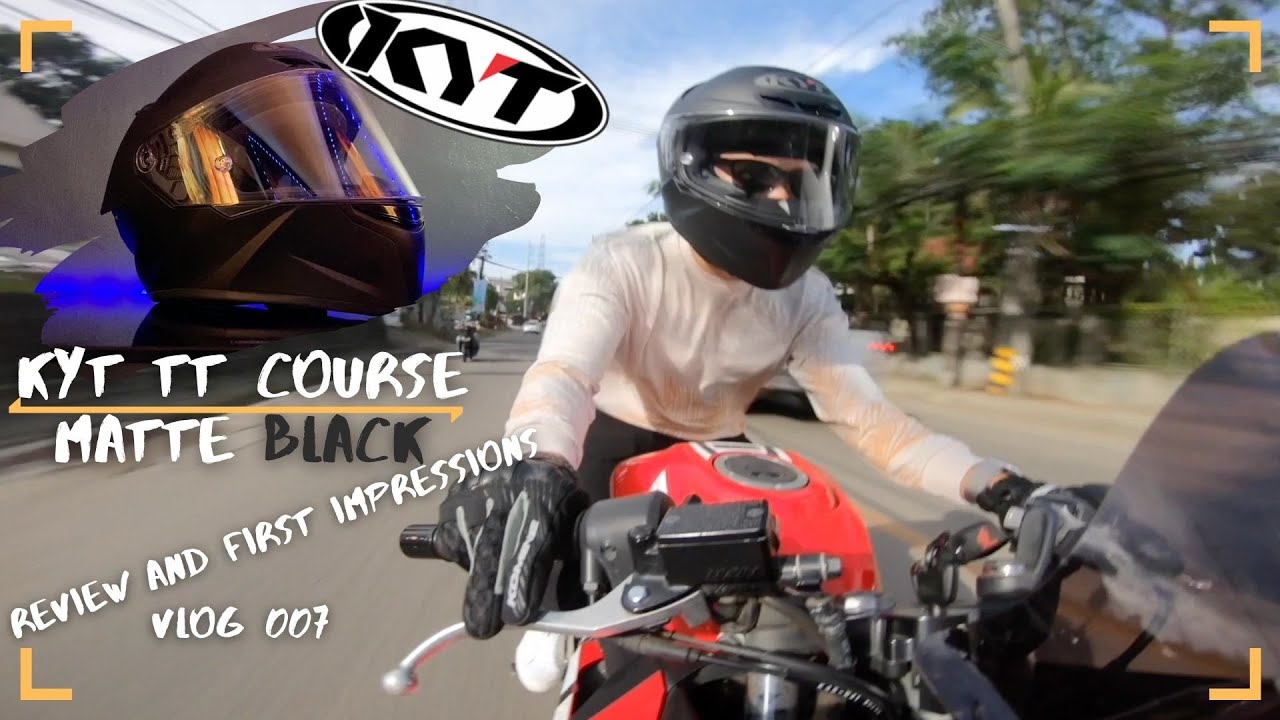 KYT TT COURSE MATTE BLACK  // Helmet Review and First Impressions