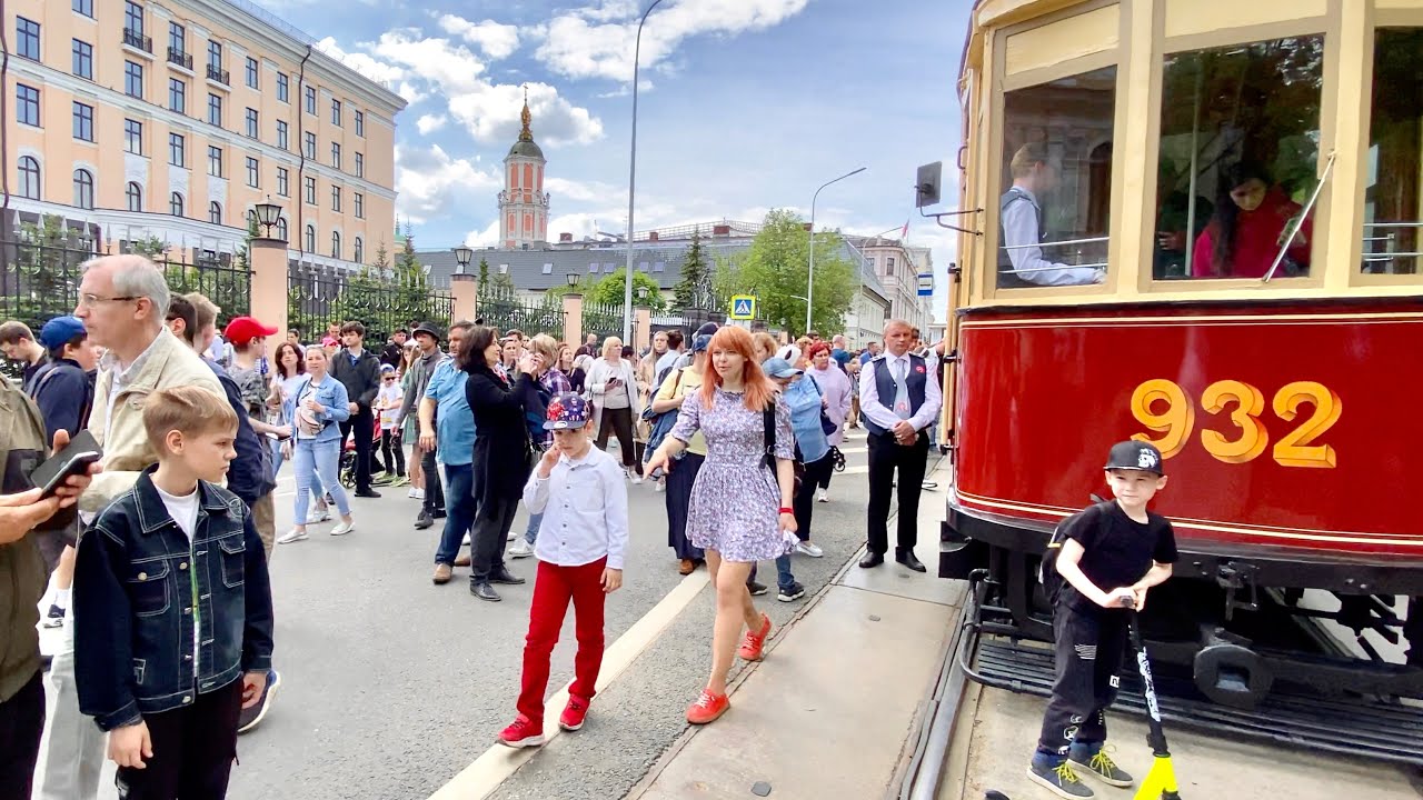 People Love Old Trams. Moscow, Russia. June 04, 2022