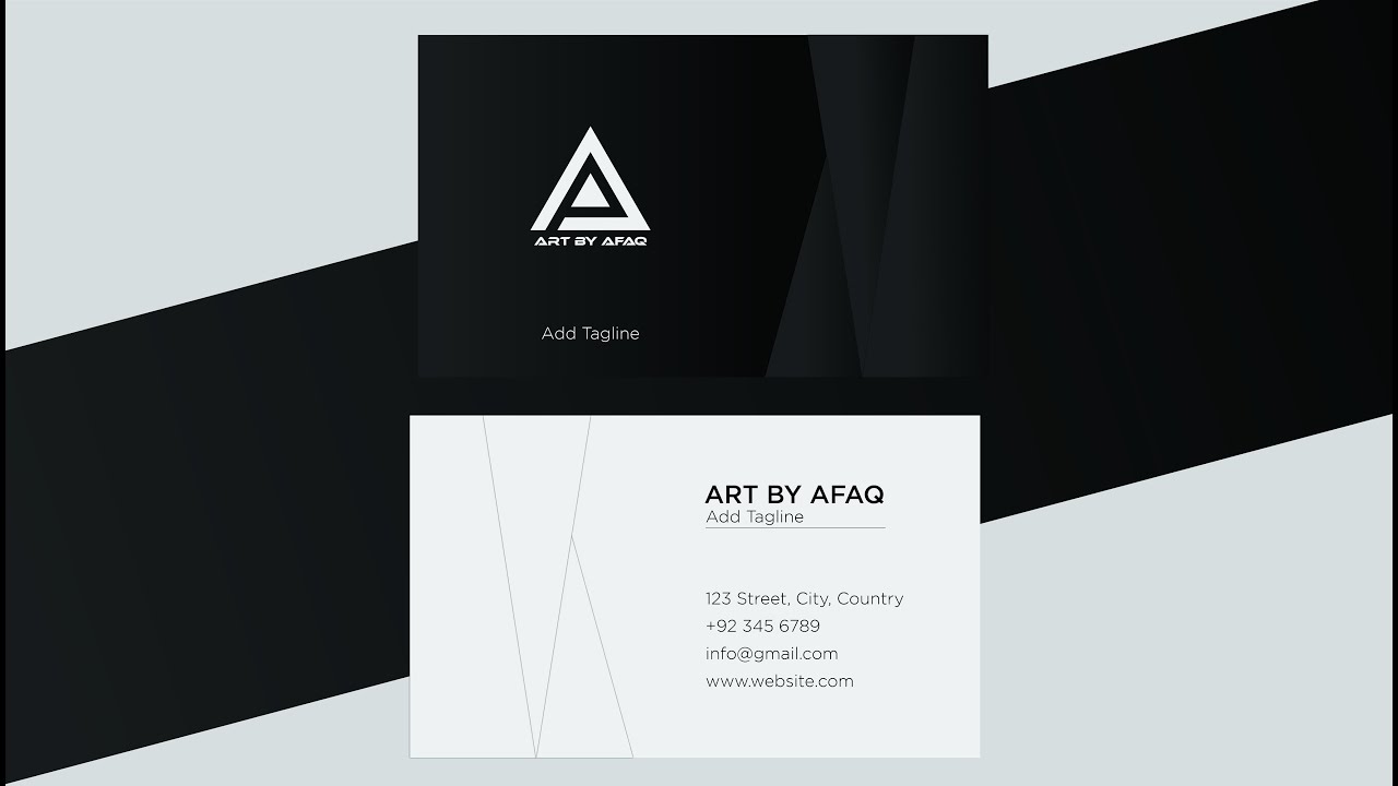 How to Make Unique Black & White Business Card Design in Illustrator