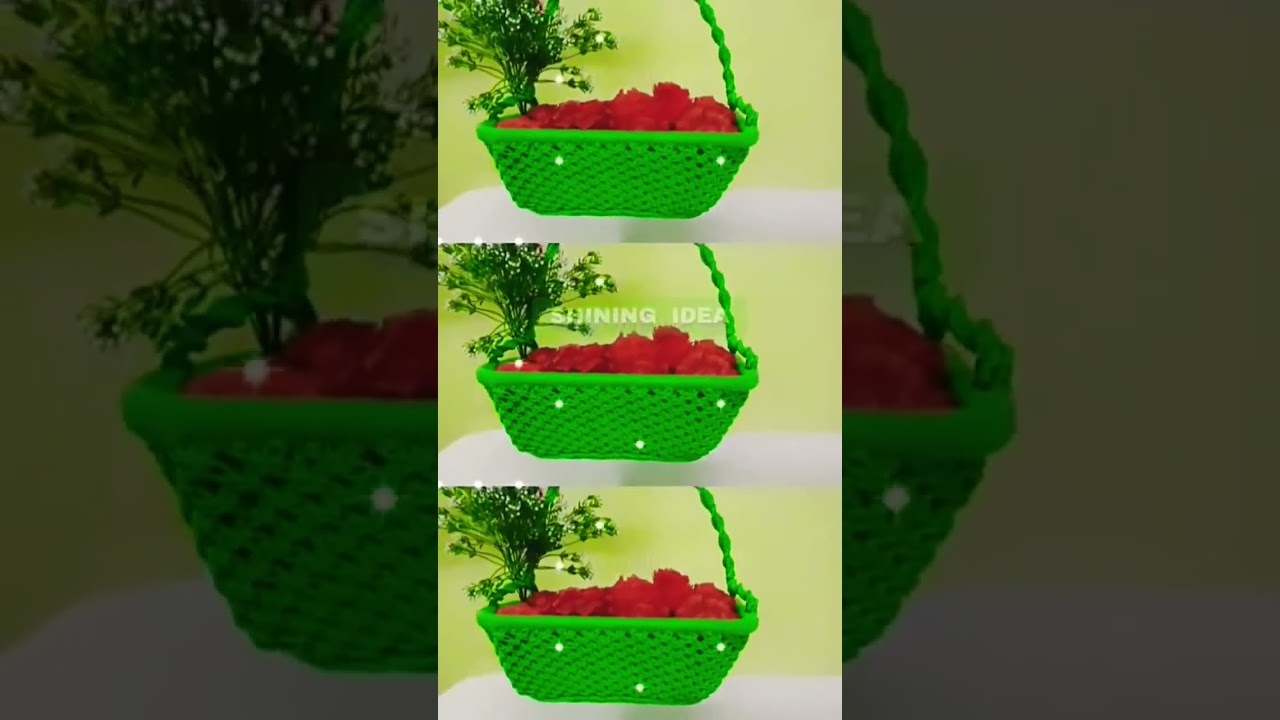 Handmade Macrame Basket For Flowers And Fruits | #Short #macrame  #basket