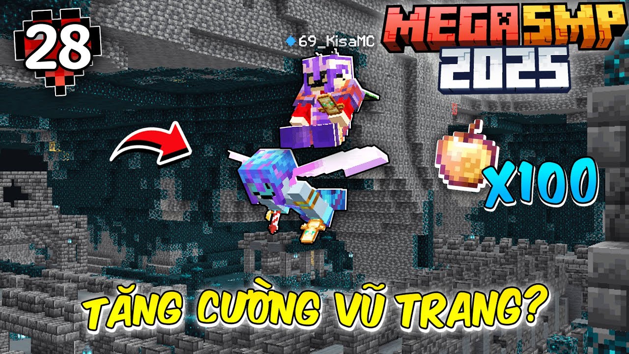 Minecraft MEGA SMP 2025 Tập 28: Cùng BigShark Farm Táo Vàng Phù Phép Tăng Cường Sức Mạnh ?!!