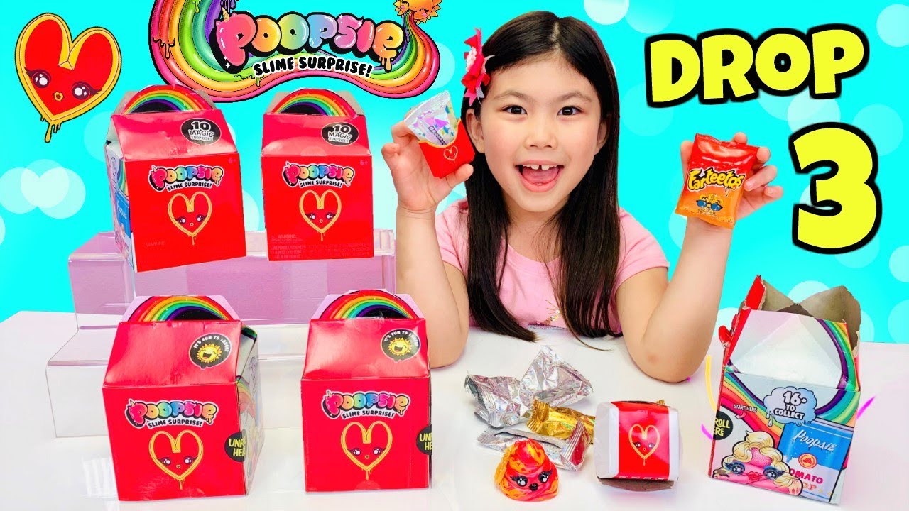 New POOPSIE SLIME SURPRISE DROP 3 Happy Meal Unboxing! DIY Slime Mixing!