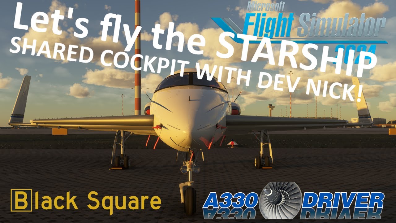 SHARED COCKPIT in the Black Square STARSHIP! With Developer Nick! | Two Real Pilots flying flightsim