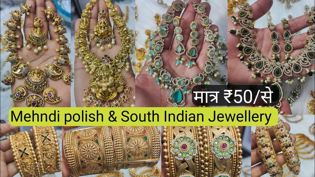 South Indian Temple Jewellery Wholesale Market in Delhi | Copper Brass Bangles | Mehndi Polish