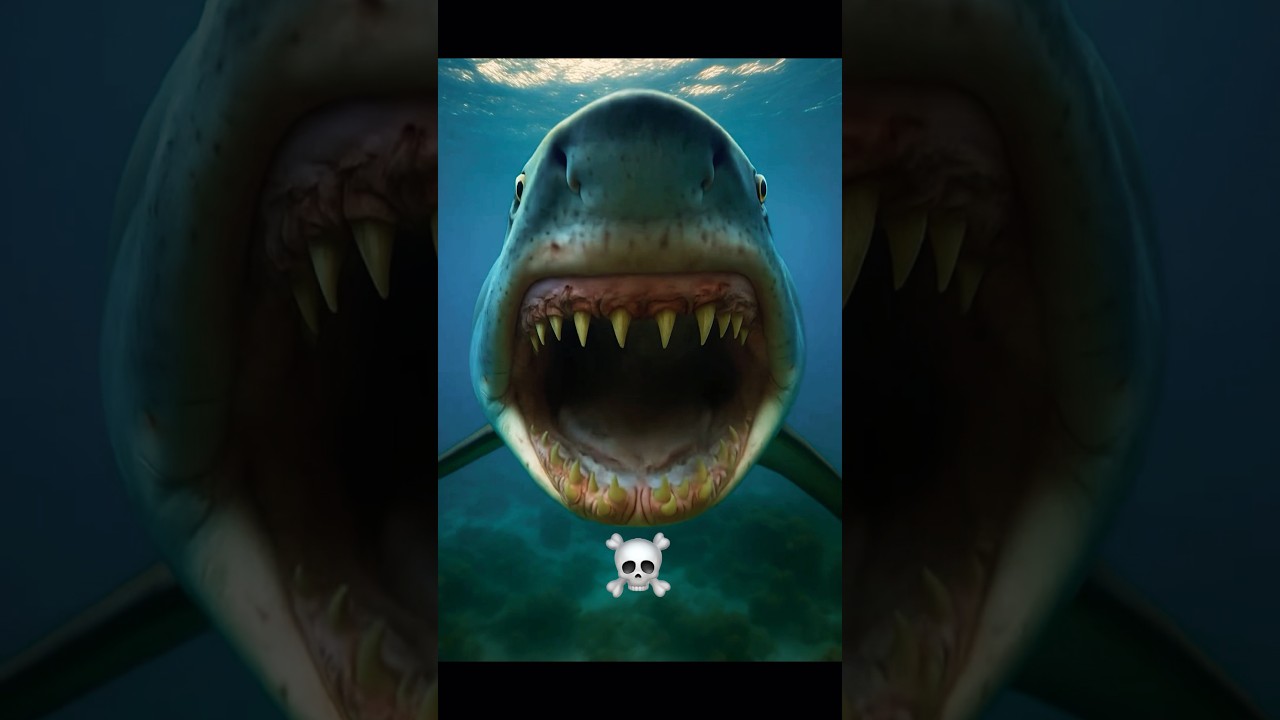 Face to face with a giant shark 😱! #shark #sharkattack #shorts
