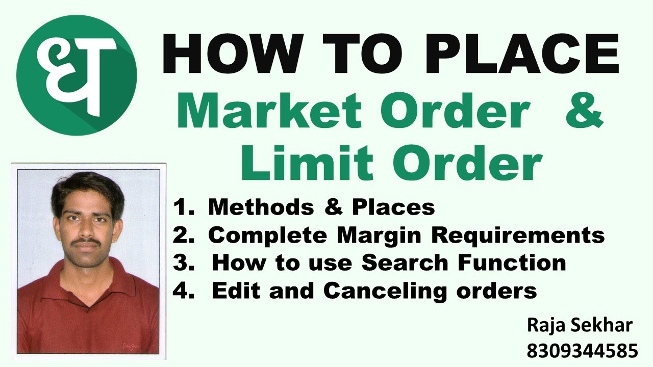 How to place Market & Limit Order in Dhan Trading Platform Video tutorial 6
