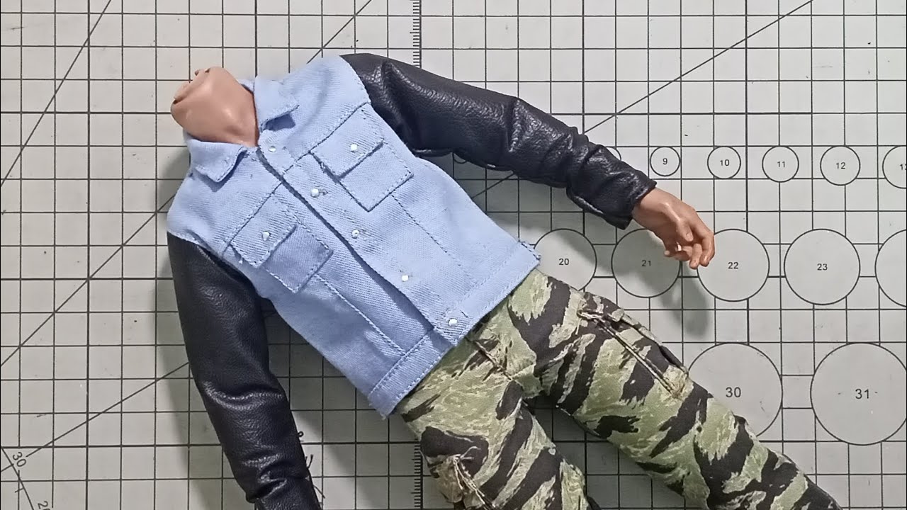 1/6 Scale Custom Denim And Leather Jacket