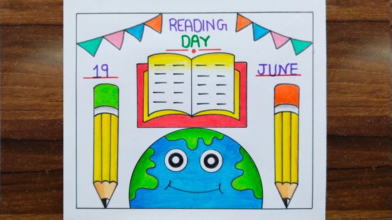 National Reading Day Drawing / Vayana Dinam Poster / Reading Day Drawing / vayana Dinam Drawing Easy