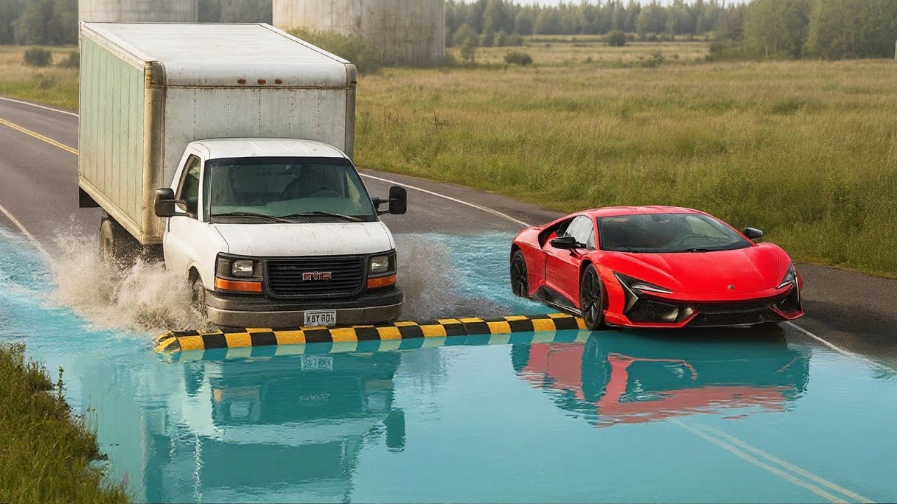 Cars vs Water Potholes Challenge #2 in BeamNG Drive!