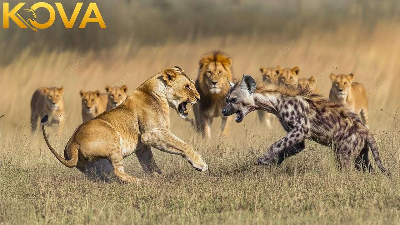 Гиены замолчали: неожиданный поворот для старой львицы | Animal Fight
