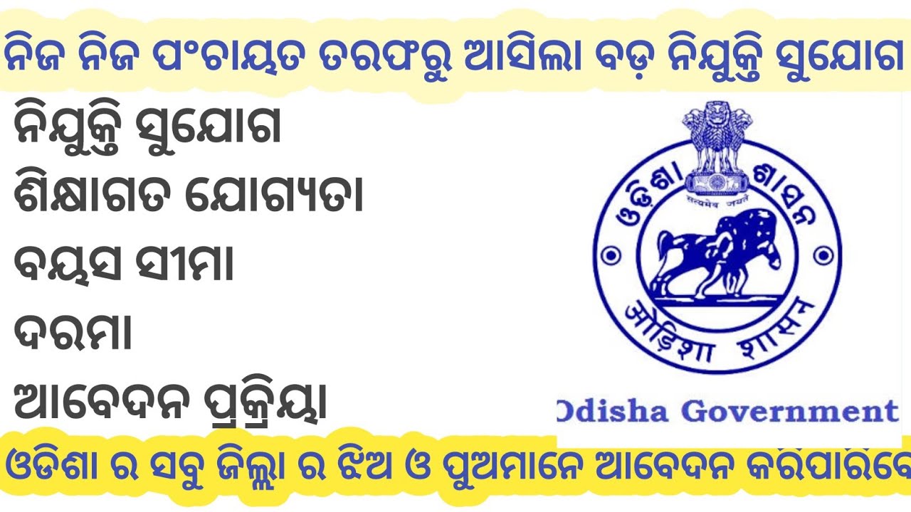 Odisha Panchayat Ceo Apply Online |Panchayat Job Vacancy 2026|How To Apply Panchayat Job