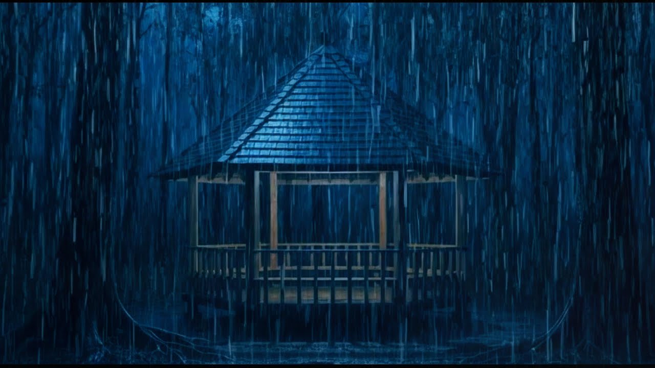 Heavy Rain Sounds Fall Asleep Fast Calm & Cozy Night ASMR