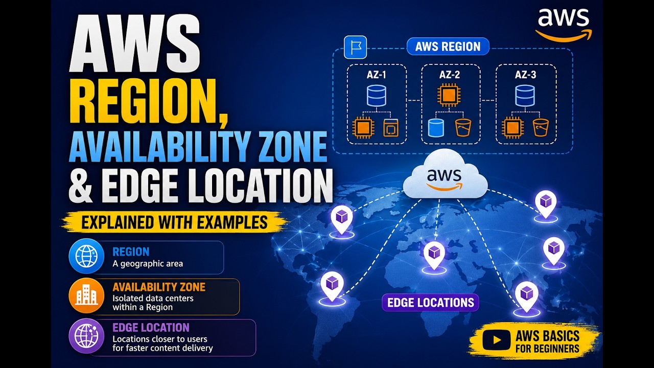 AWS Region, Availability Zone & Edge Location Explained | AWS Basics for Beginners