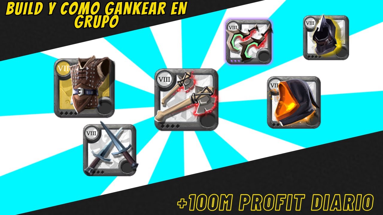 Aprende a gankear en grupo &iquest;Qu&eacute; builds usar y porque? / +100M de profit diarios / Albion Online