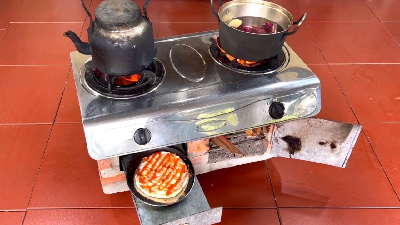DIY wonderful wood stove (2 in 1) from old gas stove # 157