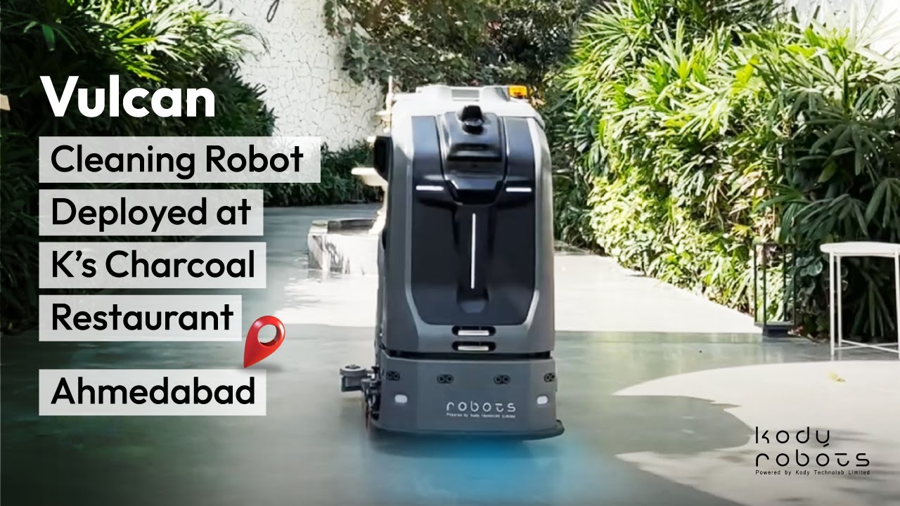AI Cleaning Robot Working At A Restaurant in Ahmedabad | Vulcan by Kody Robots