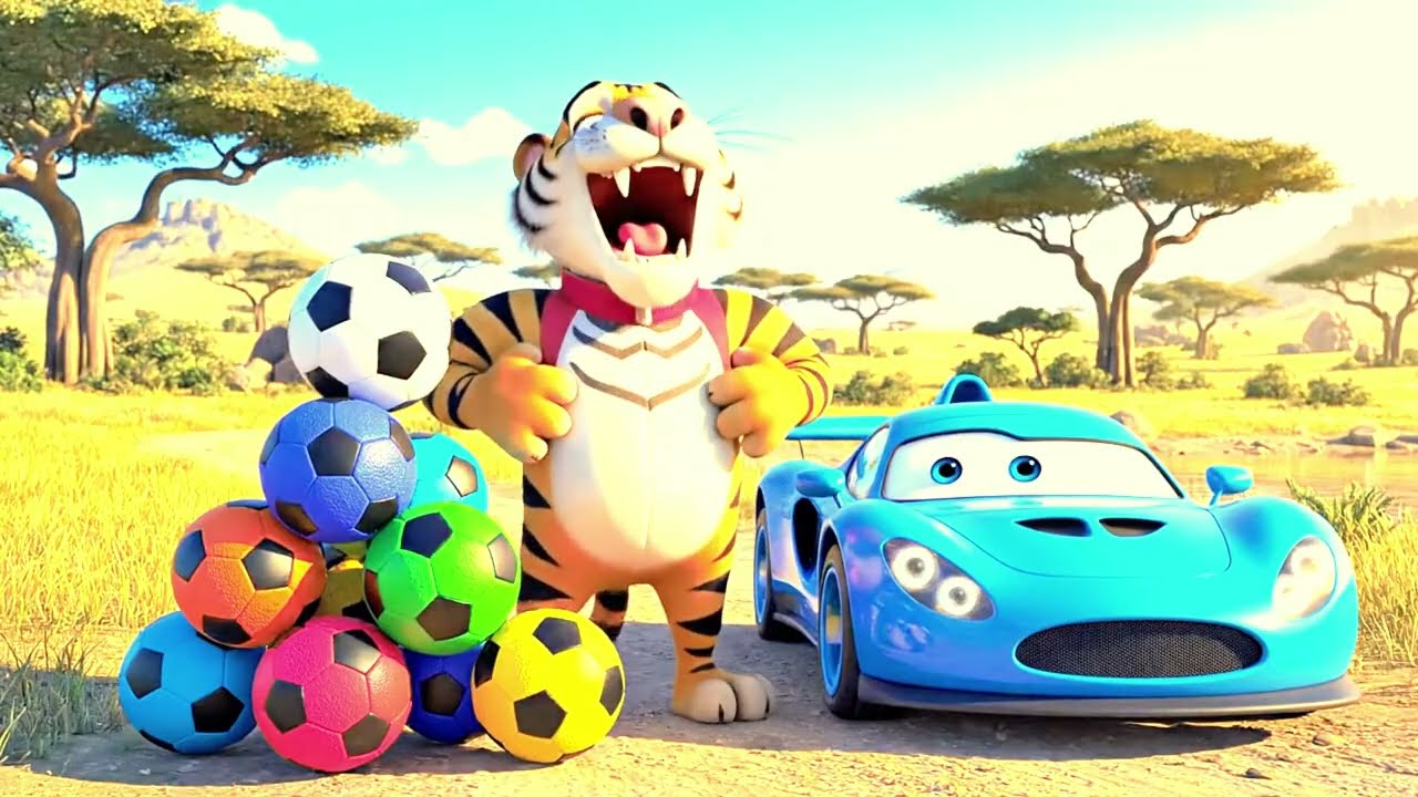 Long Slide Game With Cow Elephant Gorilla Hippopotamus Tiger - 3d Animal Game - Funny 3d Animals