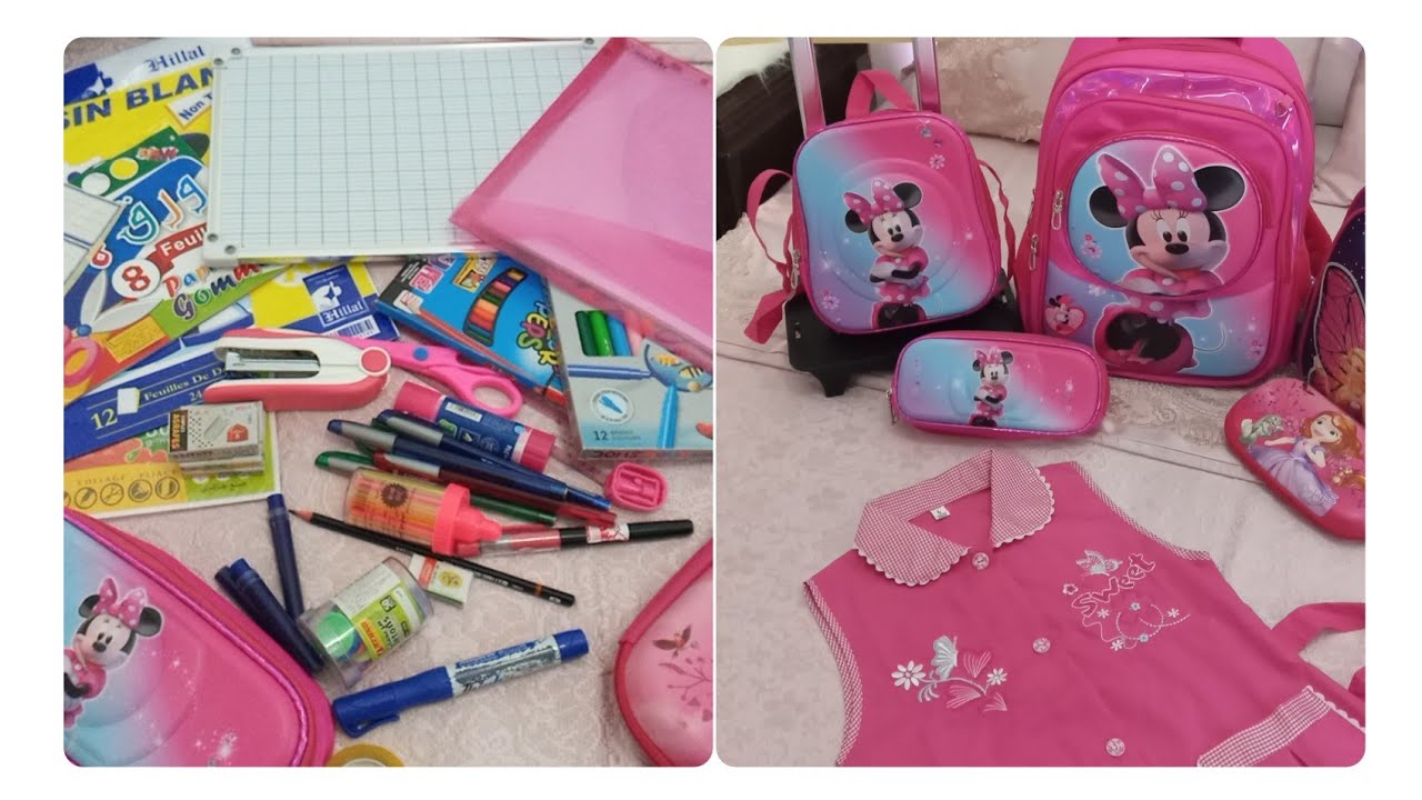 مشتريات إبنتي للدخول المدرسي 🎒📚🖍✂️📐📏 للسنة الأولى إبتدائي