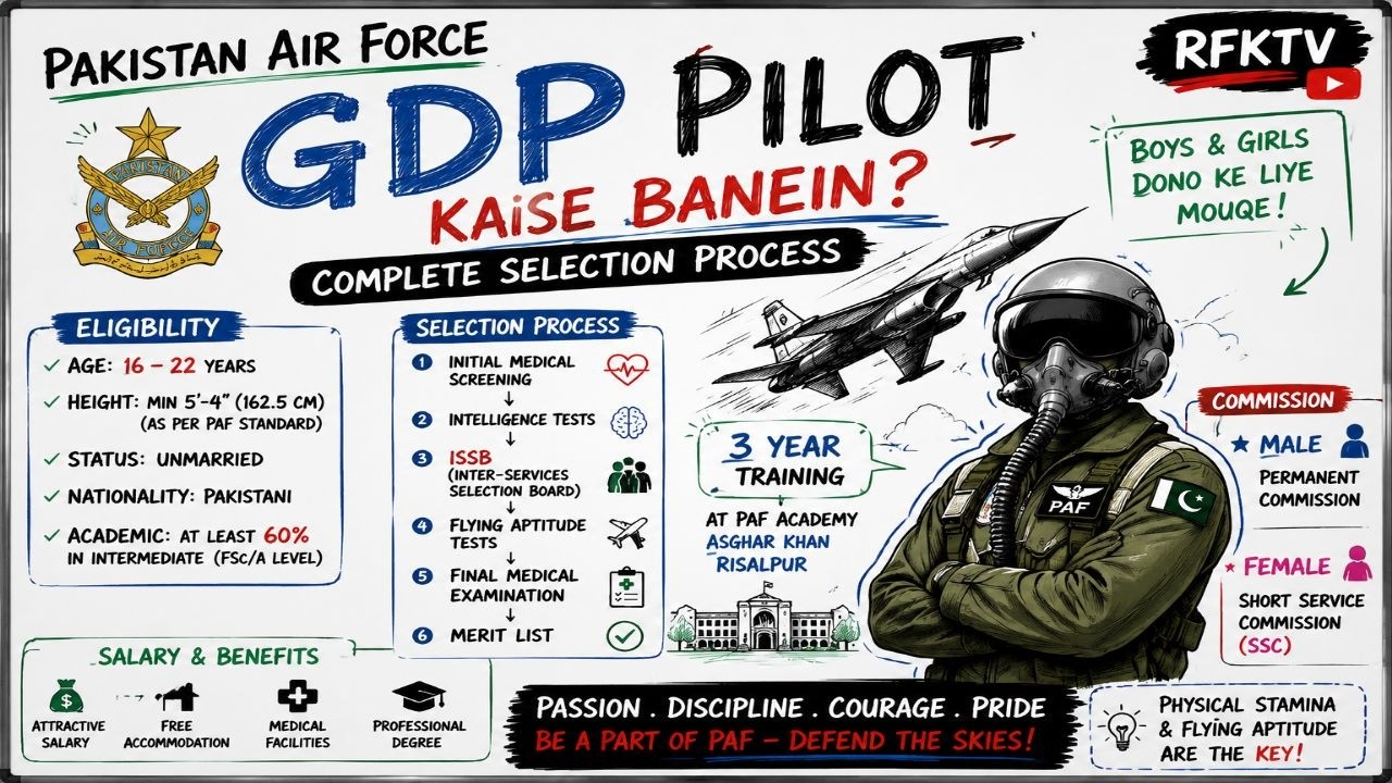 PAF Pilot Kaise Banein? | General Duty Pilot (GDP) Complete Selection Process | Pakistan Air Force