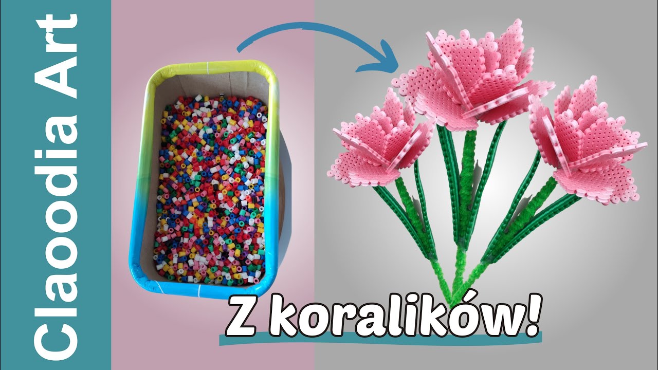 Kwiatek z koralik&oacute;w