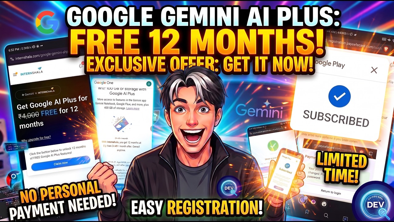 How To Get Google AI Plus FREE For 12 Months |Google Gemini AI Plus Free 1 year (official method )