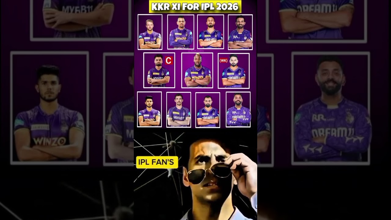 KKR Playing 11 2026 ☠️🥶🥵 #ipl#cricket#rcbians#shorts