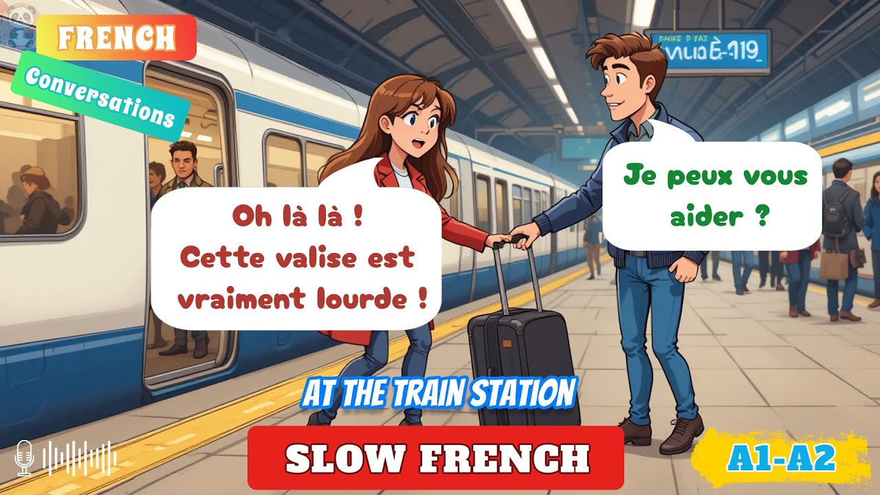 🇫🇷 French Conversations for Beginners: At the Train Station (Super Easy!)