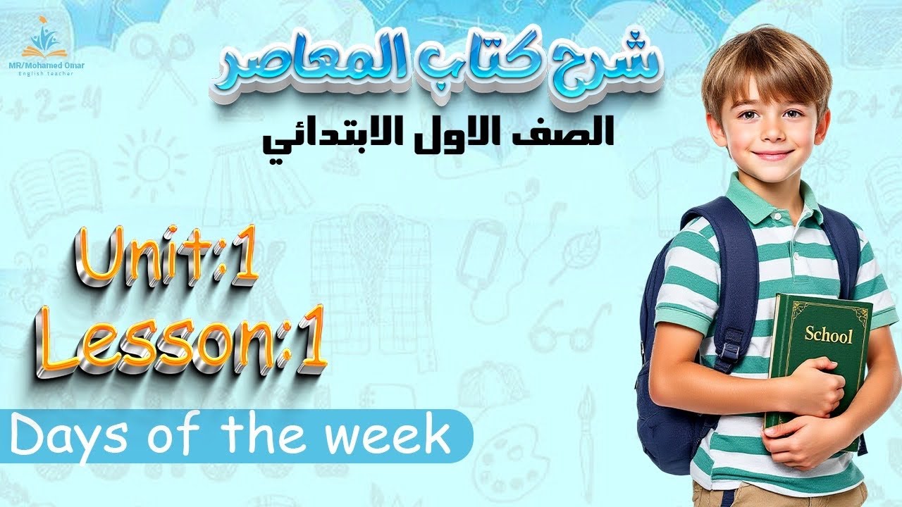 شرح وحل تدريبات الدرس الأول الوحده الأولي الصف الأول الابتدائي انجليزي ترم تاني 