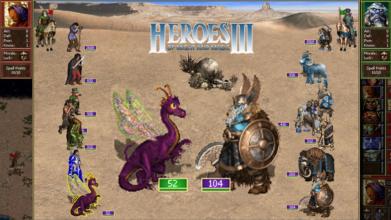 Heroes 3 COMBAT One year growth Neutral 1 vs Bulwark HoTA v1.8